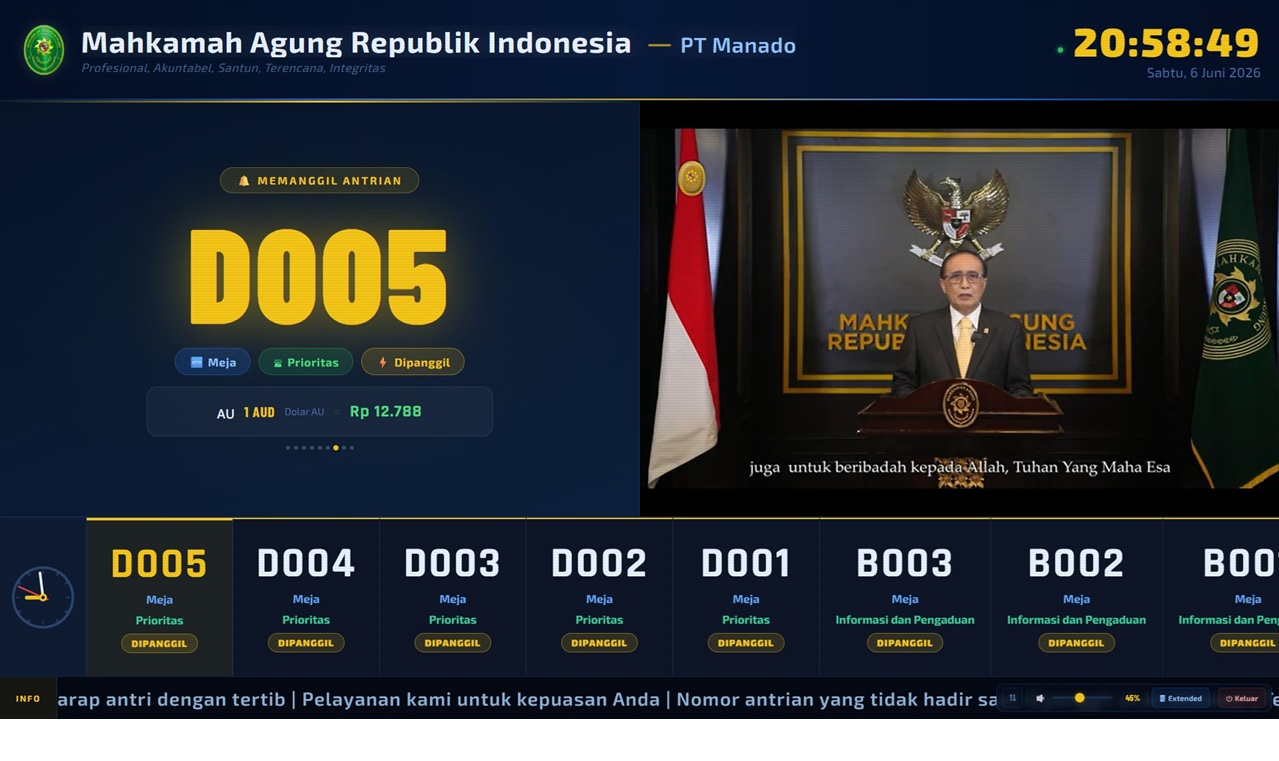 Layar display antrian digital