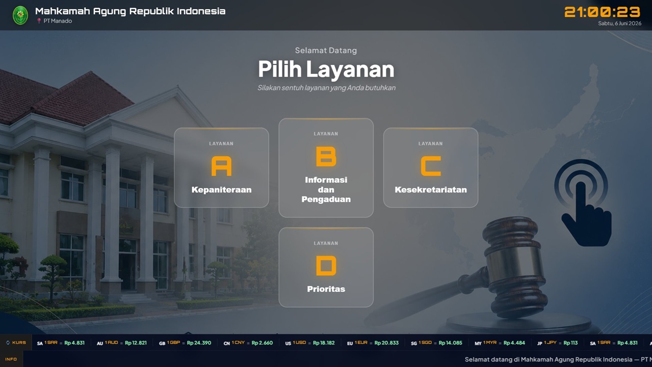 Kiosk pengambilan nomor antrian